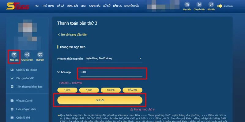 Hướng dẫn nạp tiền bước 3